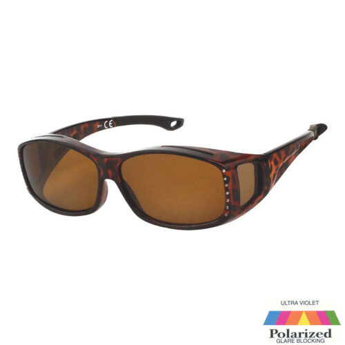 Brun Turtle Fit-Over Solbriller med "diamanter" - Brune glas