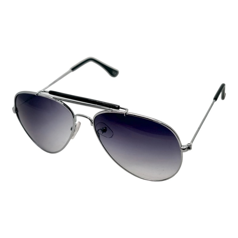 Sølv Aviator solbriller | Vintage style - Lyse grå-lilla fade glas
