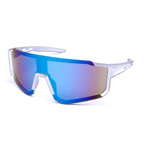 Hvide sportssolbriller / Hurtigbriller med blålilla spejlglas | Alicante