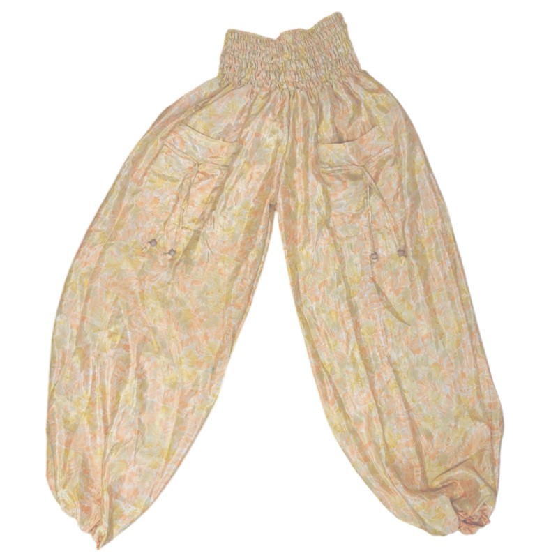 Upcycled indiske Silkebukser med lommer - Model 1