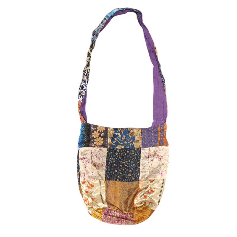 Upcycled indisk Silke Patchwork Taske - Model 55
