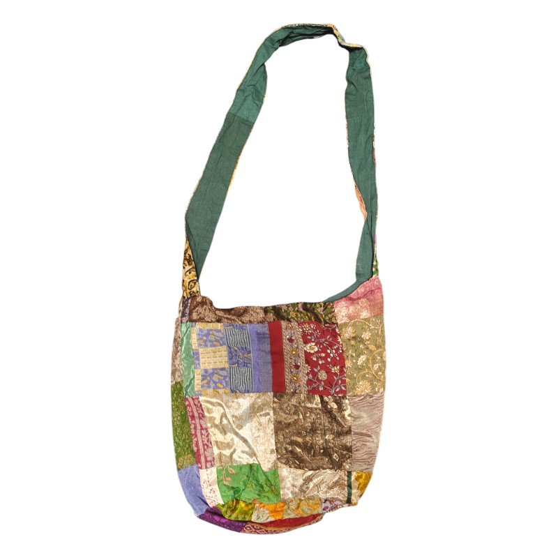 Upcycled indisk Silke Patchwork Taske - Model 57 - Billede 2