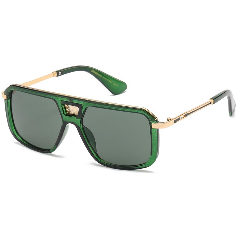 Grønne Manhattan Millionaire Solbriller - Giovanni | Guld - Mørkegrønne glas