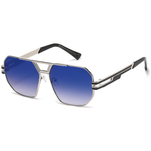 Sølv Manhattan Millionaire Solbriller - Archie  | Fade glas - Let blåt spejlglas